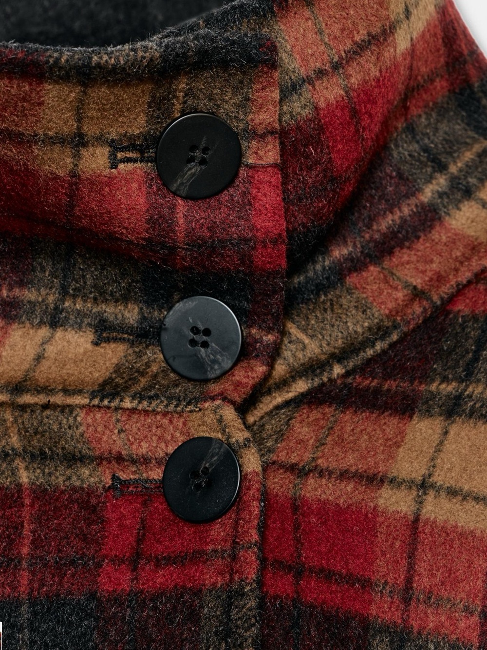 Zara Rust Plaid Wool-Blend Cape LIMITED EDITION - Picture 3 of 5